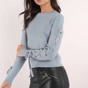J.O.A Lace Up Sweater